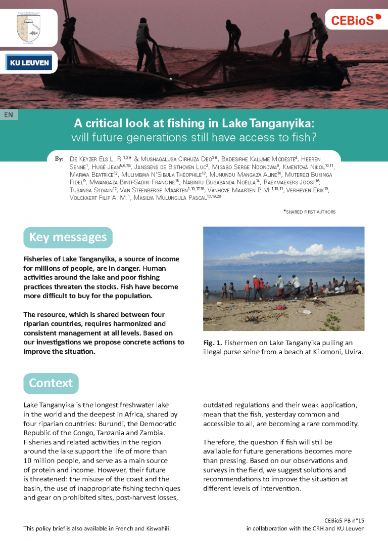 Cover of Policy Brief 15 (Lake Tanganyika)