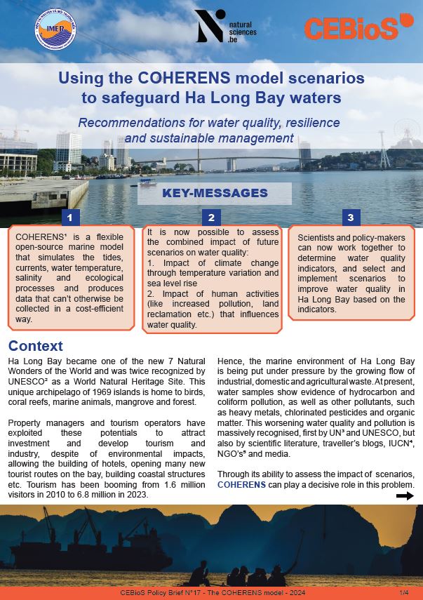 Using the COHERENS model scenarios to safeguard Ha Long Bay waters